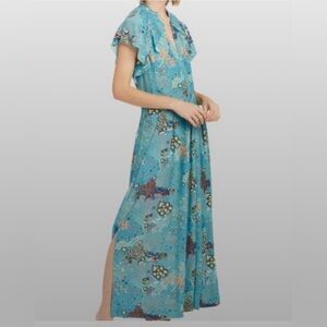 Zadig & Voltaire Turquoise Floral Maxi Dress